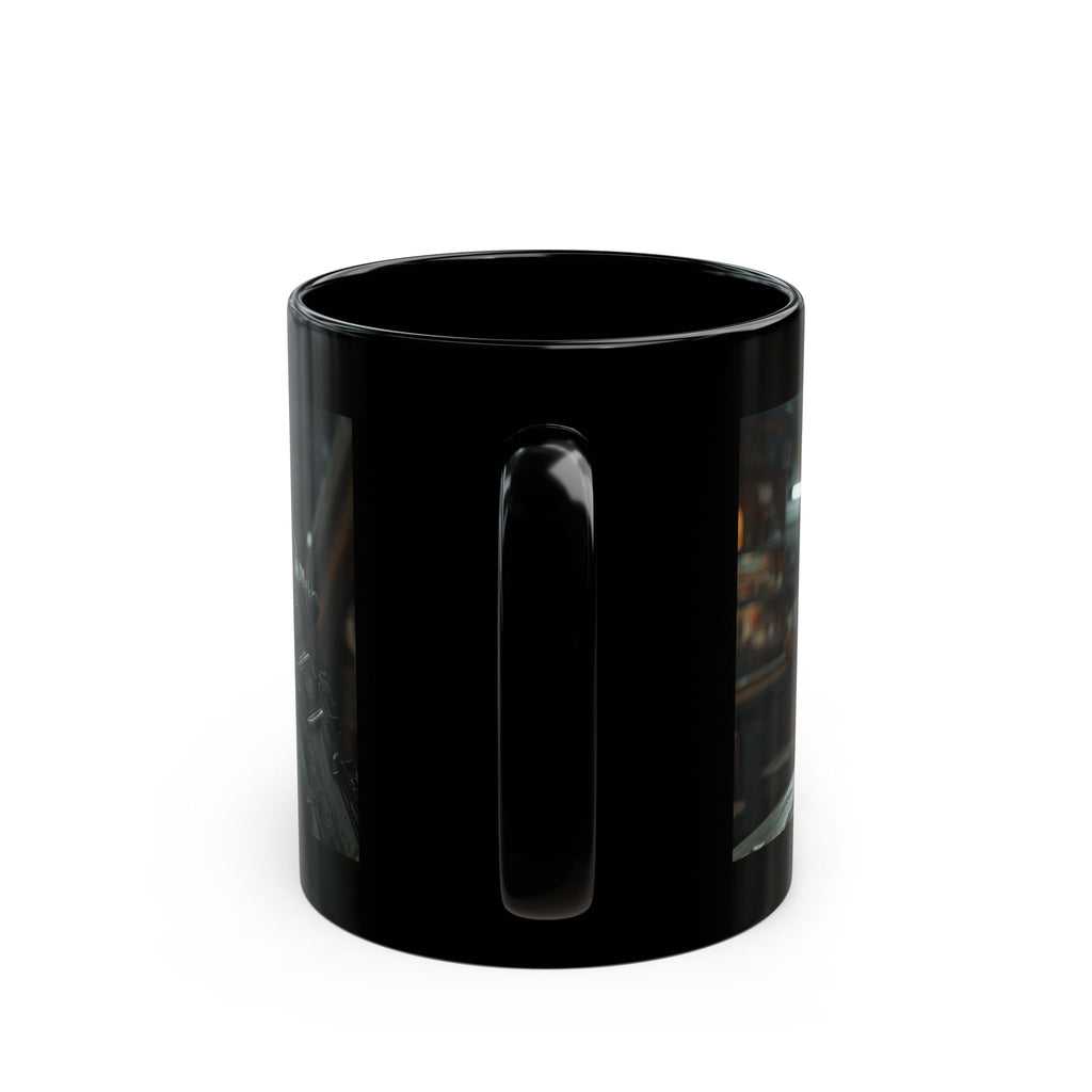 Funny Space Skeleton Coffee Quote Mug | Black Ceramic Coffee Cup