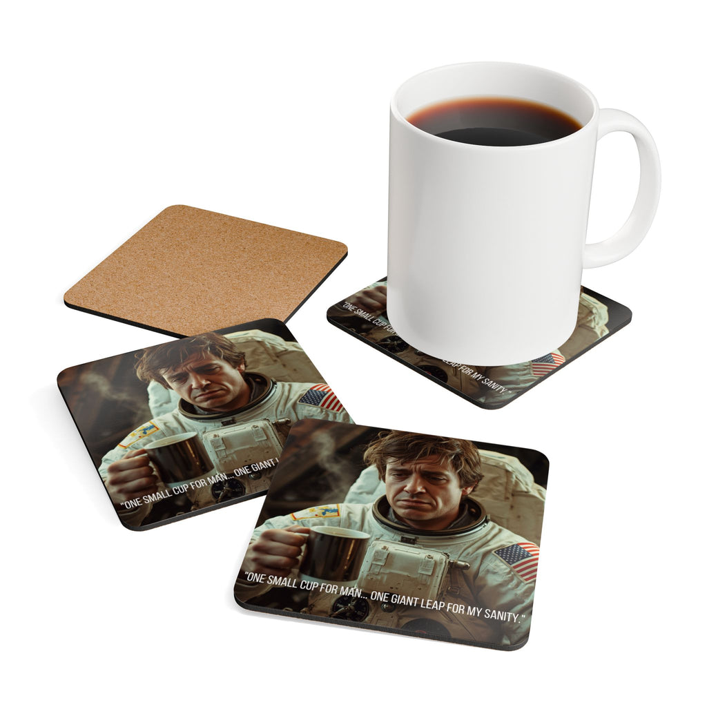 Astronaut Coffee Quote Cork Coaster