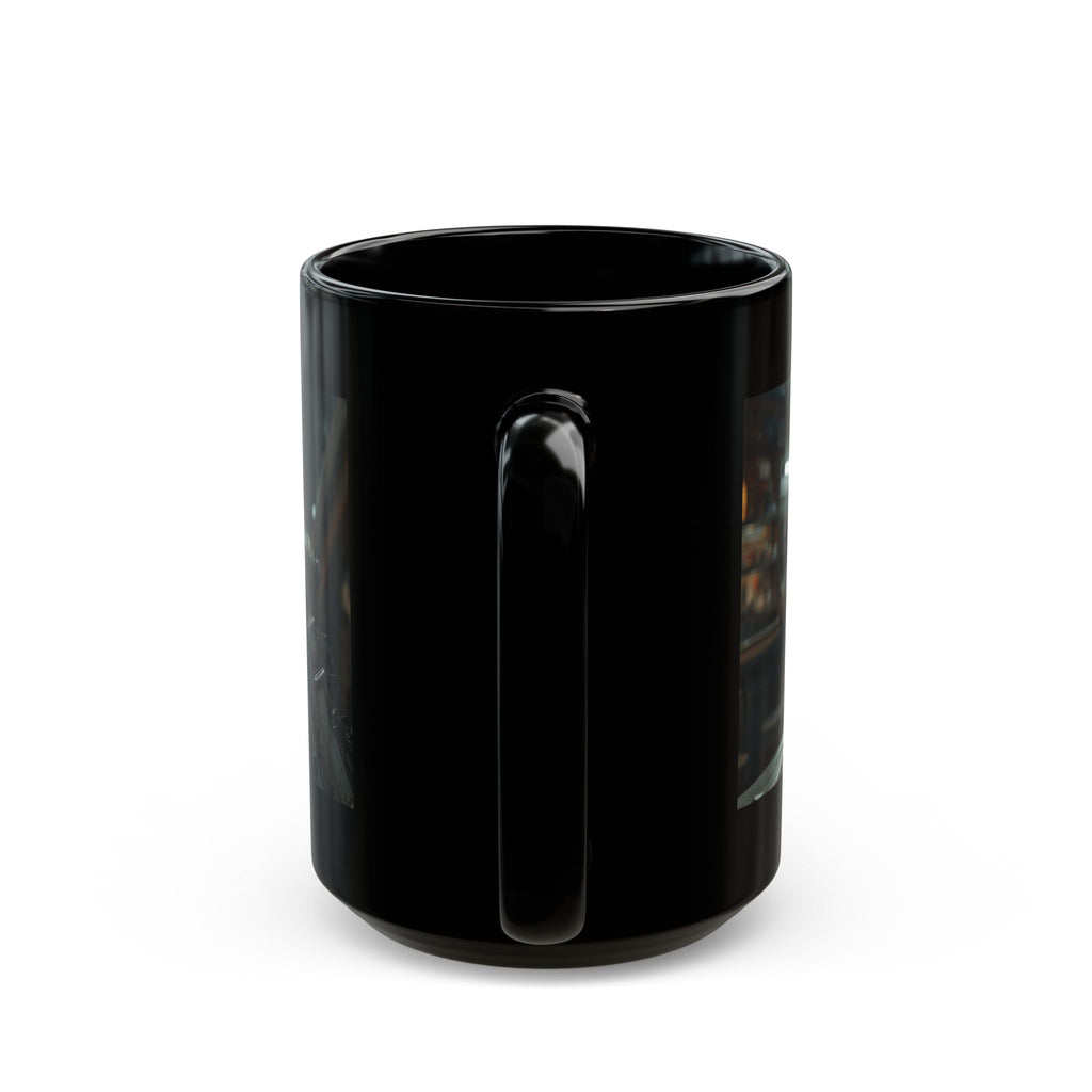 Funny Space Skeleton Coffee Quote Mug | Black Ceramic Coffee Cup