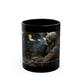 Funny Space Skeleton Coffee Quote Mug | Black Ceramic Coffee Cup
